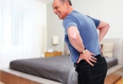 Senior man with lower back pain