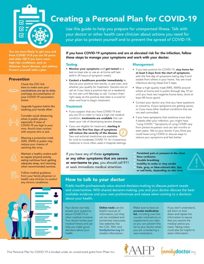 At high risk for COVID-19? Create a plan - familydoctor.org