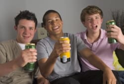 Teen boys drinking