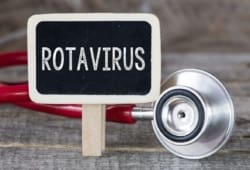 Stethoscope wth rotavirus sign