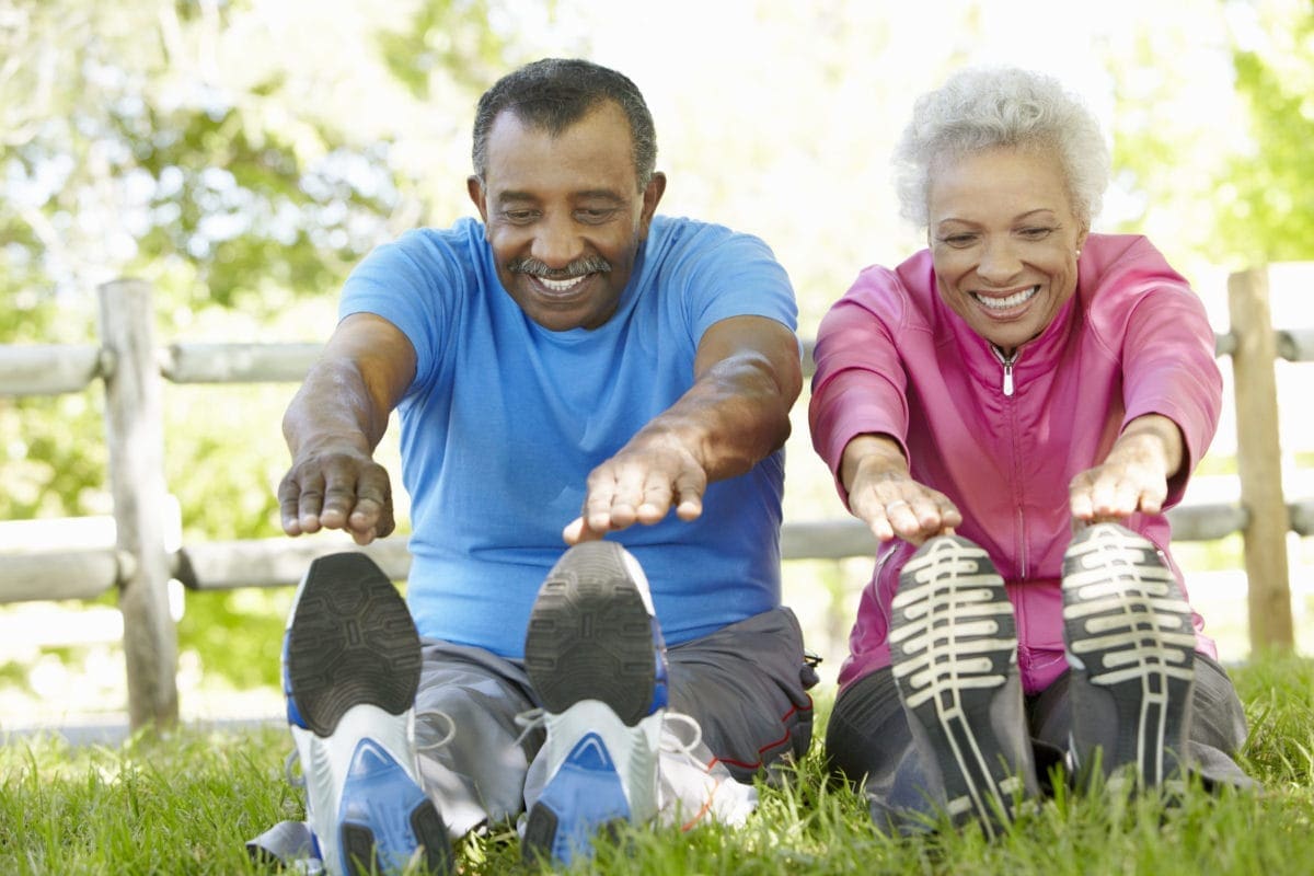 elderly people exercising