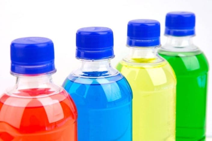 bottles of sports drinks
